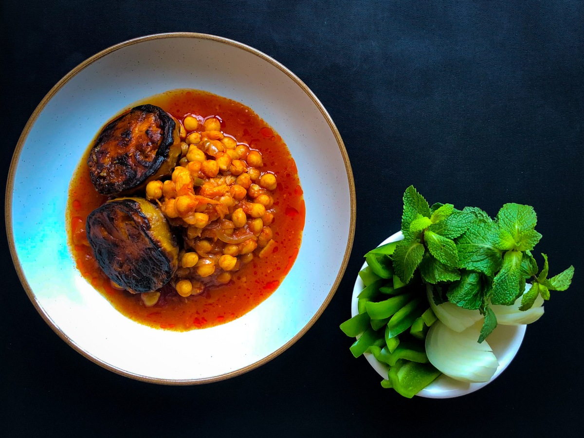 Charred Eggplant & Chickpea ‘Maghmour’